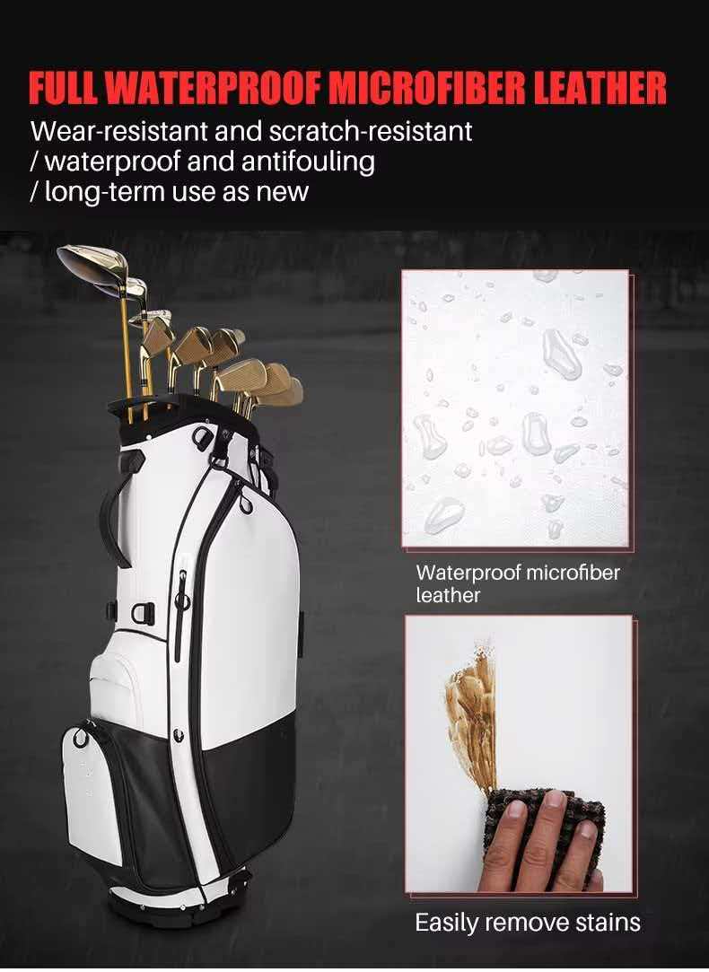 2026 GHealth Customizable Unisex High-end Manufacturer Waterproof Microfiber Leather OEM Portable Lightweight Durable Golf Bag