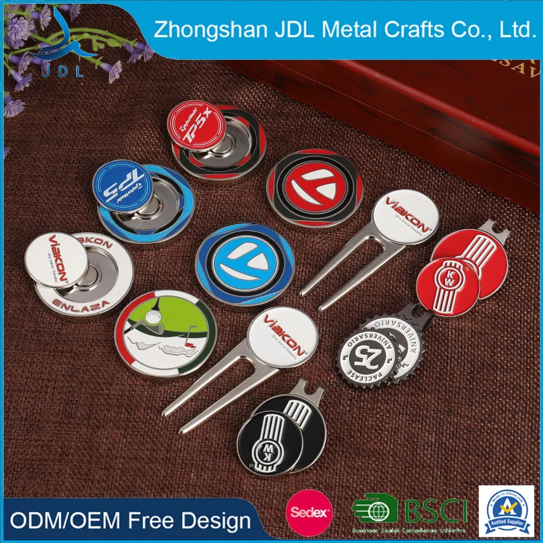 Fashion Cart Polo Shirt Trolley Umbrellas Stamp Custom Blank Magnetic Golf Ball Marker Equipment