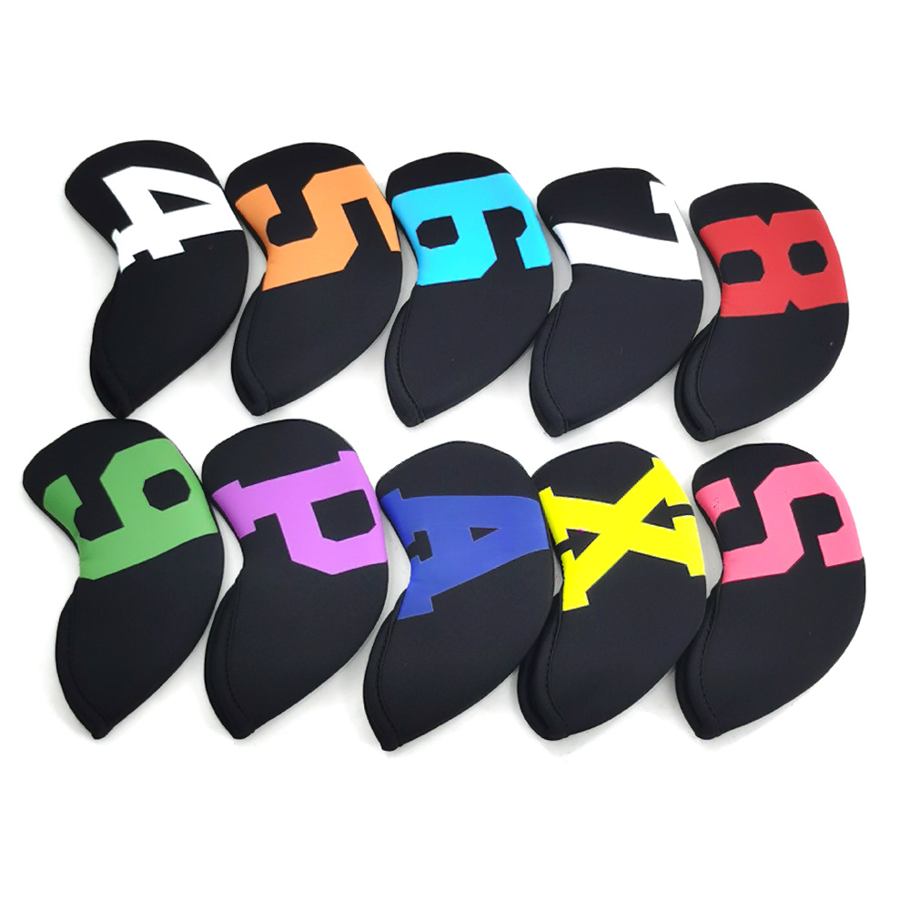 Factory Premium Bulk Golf Head Covers Printed Logo Design Golf Iron Club Headcover Set