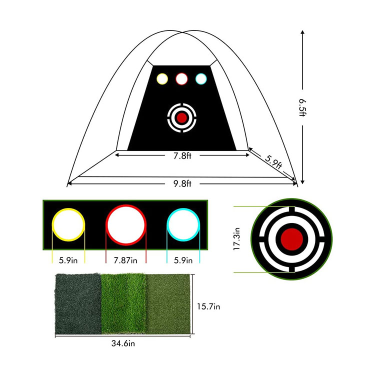 Portable Golf Hitting Net Outdoor Golf Practice Net Indoor Golf Swing Training Aids Driving Hit Cage Net
