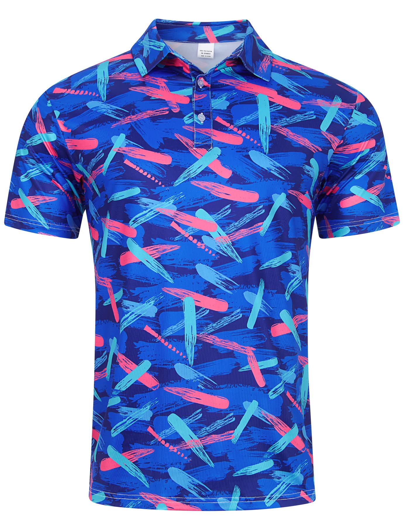 Custom logo Digital Graphic Floral Printing Sustainable Men Apparel Clothing Manufacturer Golf Wear Make Custom Polo Shirt
