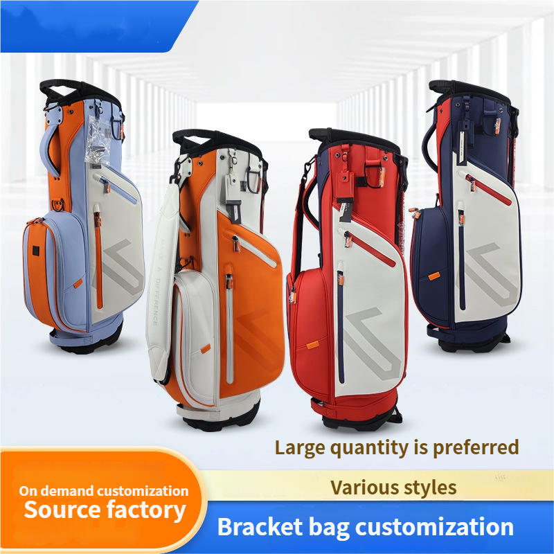 Custom Made Golf Club Bag Quality PU with Quality Accessories Classy PU Leather Golf Bag Stand Attachment Travel