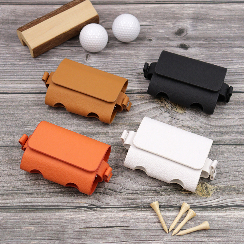 Premium PU Golf Ball Waist Bag Multi-Purpose Golf Carry Storage Case with Tees Holder Portable Golf Accessories for Golf Lovers