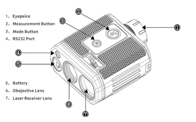 High Quality 1200m Golf Rangefinder Scope with Slope and Laser Wholesale From Shenzhen for Hunting