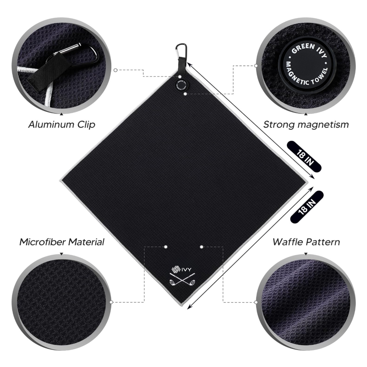 Wuxi Ivy Custom Sublimation Printed Microfiber Waffle Golf Towel Luxury Sport Microfibre With Custom Logo