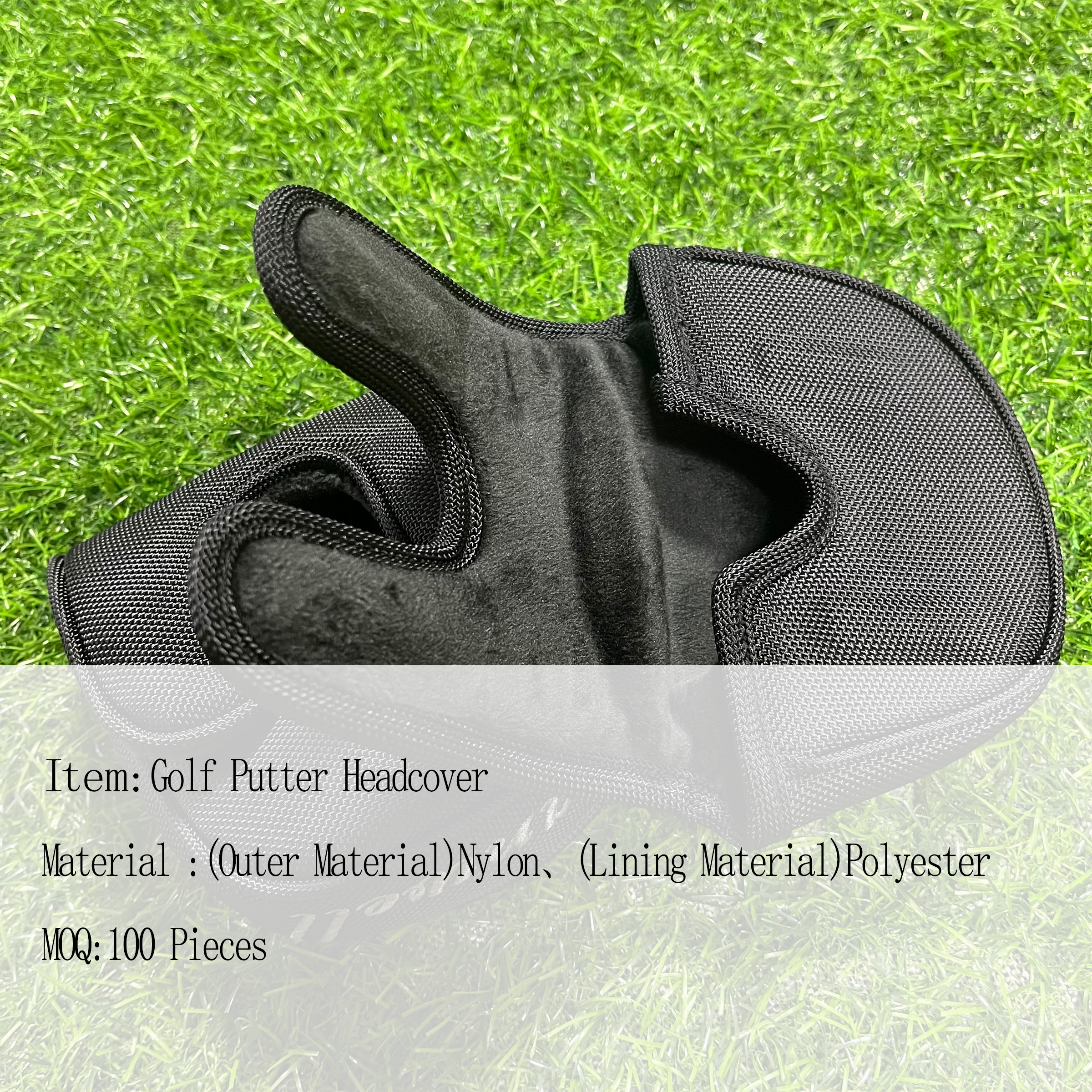 Custom LOGO Durable Golf Putter Headcover Scratch-Resistant High-Density Nylon Magnetic Closure Solid Colors