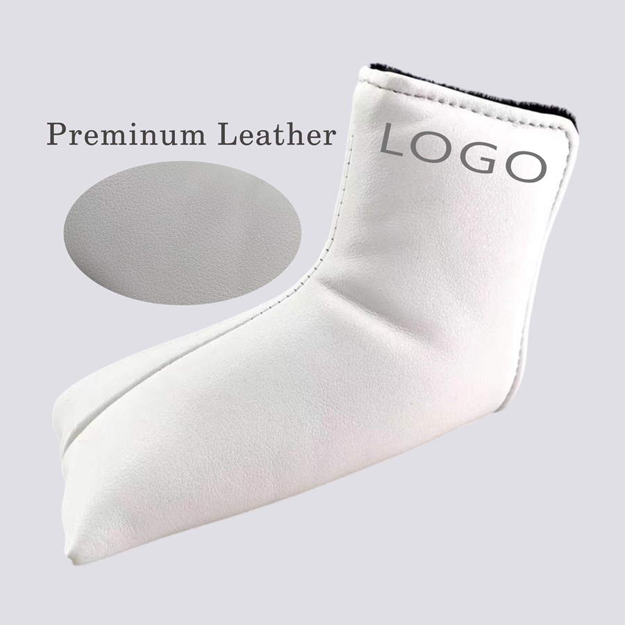 Factory OEM Golf Head Covers Putter Magnetic Embroidery PU Leather Golf Blade Putter Head Cover Custom Logo