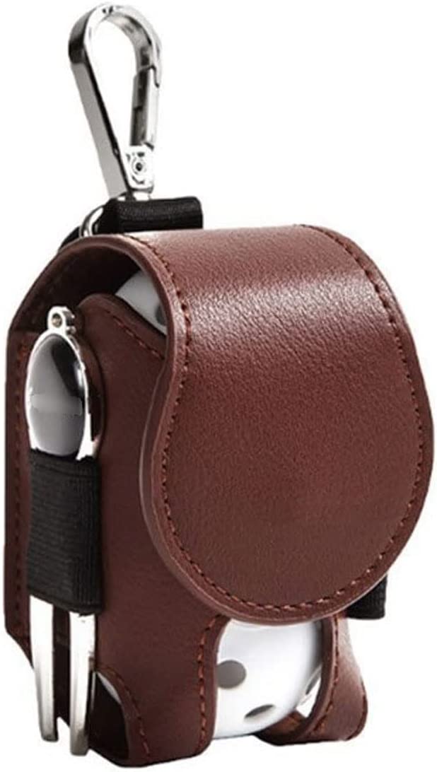 Leather Golf Ball Travel Bag Waist Storage Pouch Holder