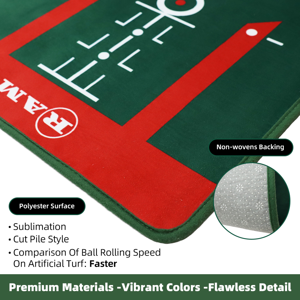 Factory Outlet Golf Putting Mat Custom Polyester Non-woven Golf Practicing and Training Mat for Indoors Small Golf Mat Simulator
