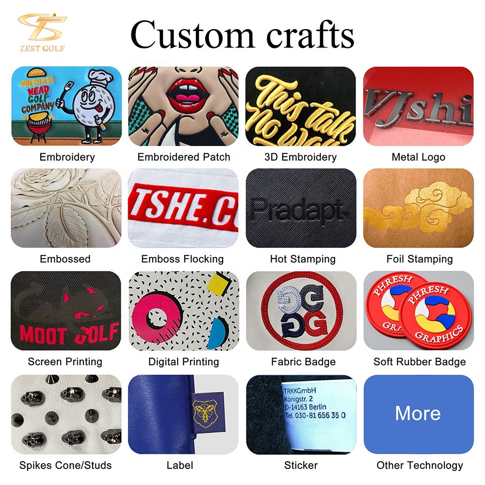 Custom Logo Golf Accessories Headcover Made in China Manufacturer OEM Blank Golf Wood Driver Putter Iron High Quality Head Cover