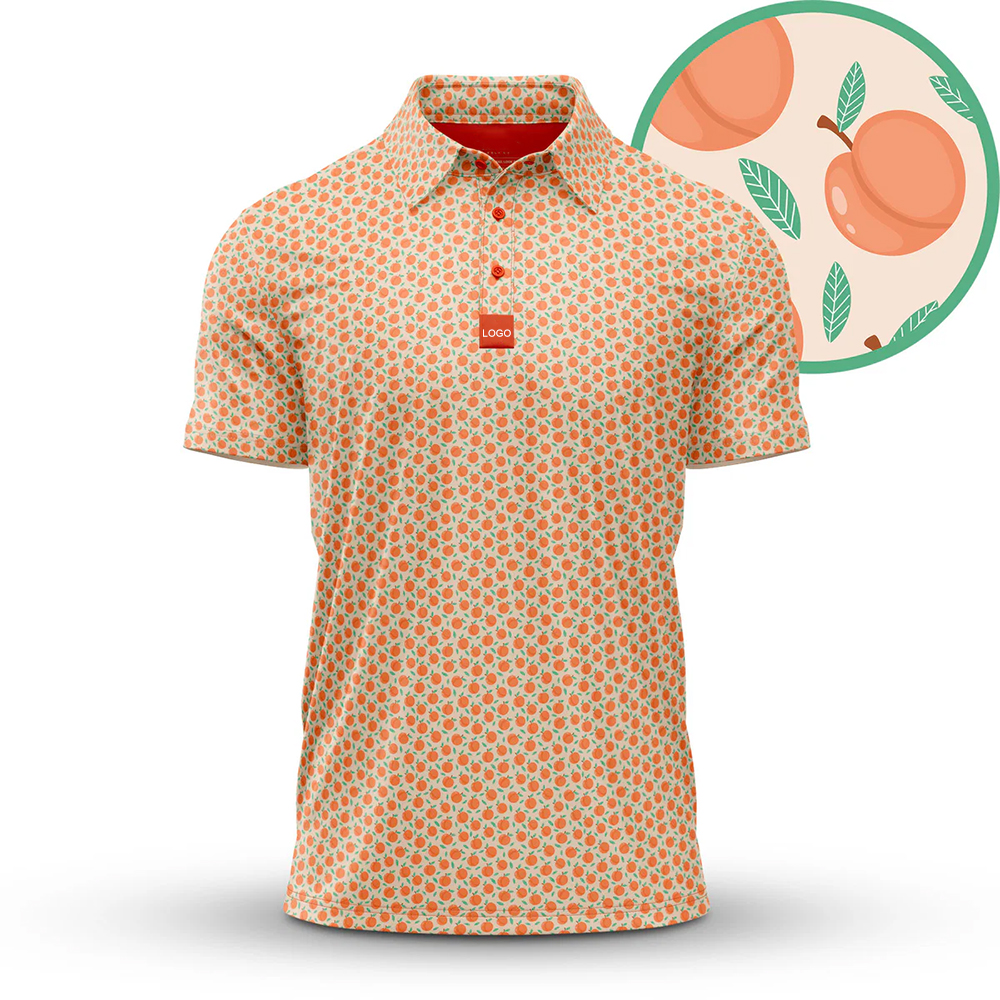 Professional Golf Manufacturers Free Sample Design Custom Your Own Brand Quick Dry Print Sports Athletic Fit Golf Polo Shirt