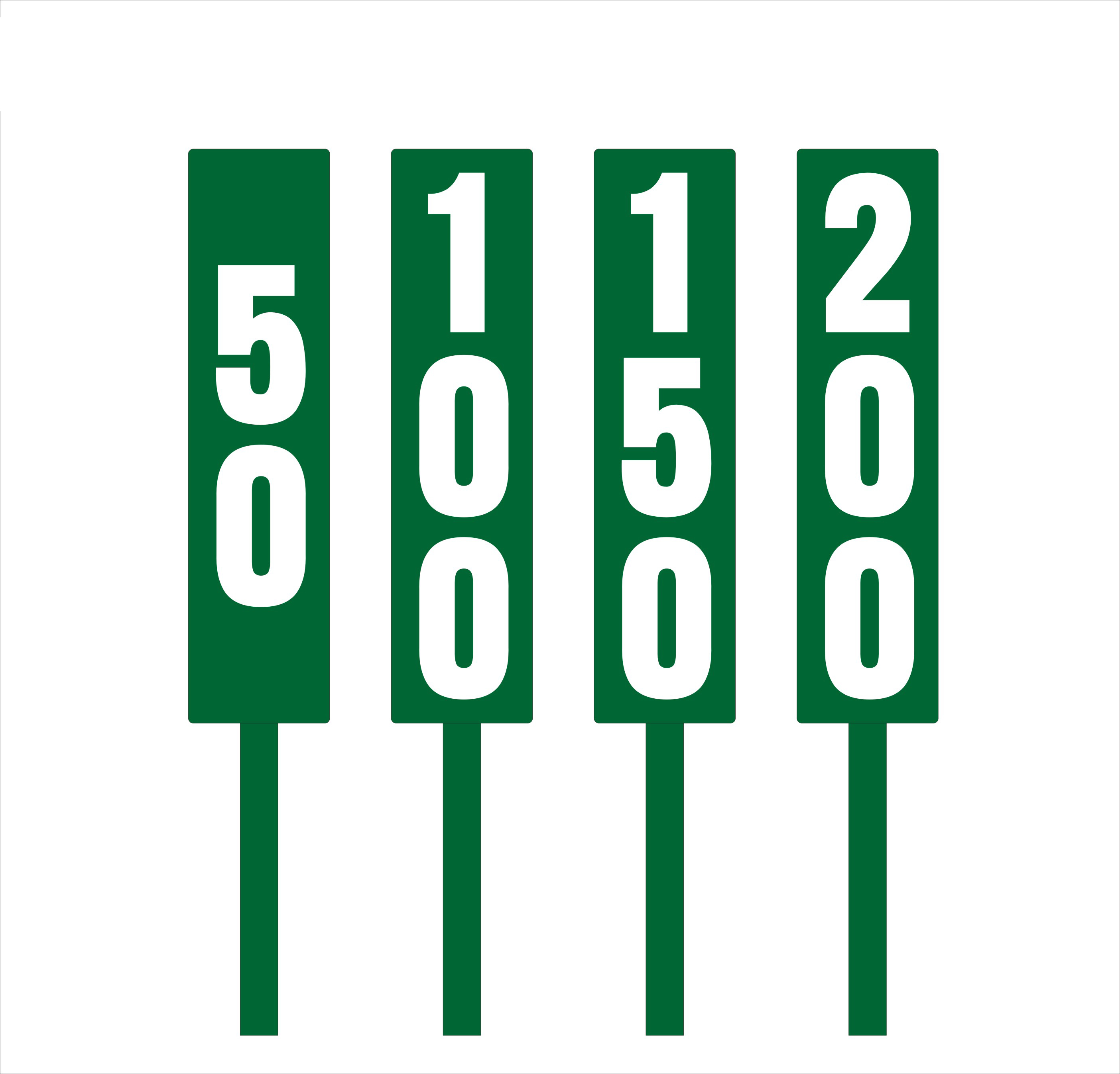 Golf Driving Range Distance Sign Golf Digital Sign Equipment Standard Distance Range Marker with Post