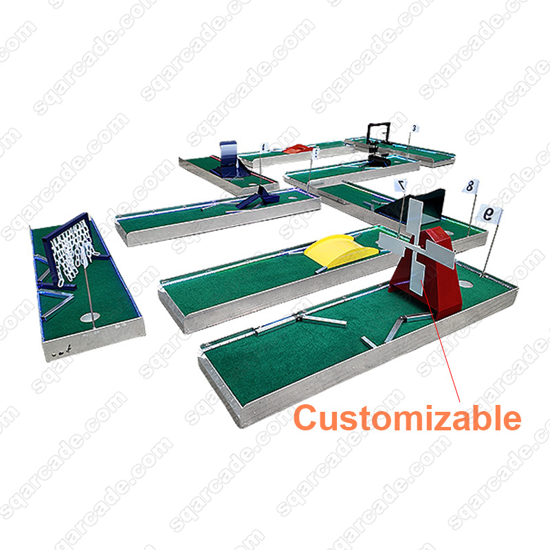 Outdoor LED Mini Golf Electric Golf Accessories Kit With Turf Mats Outdoor Playground Equipment Mobile Golf Simulator