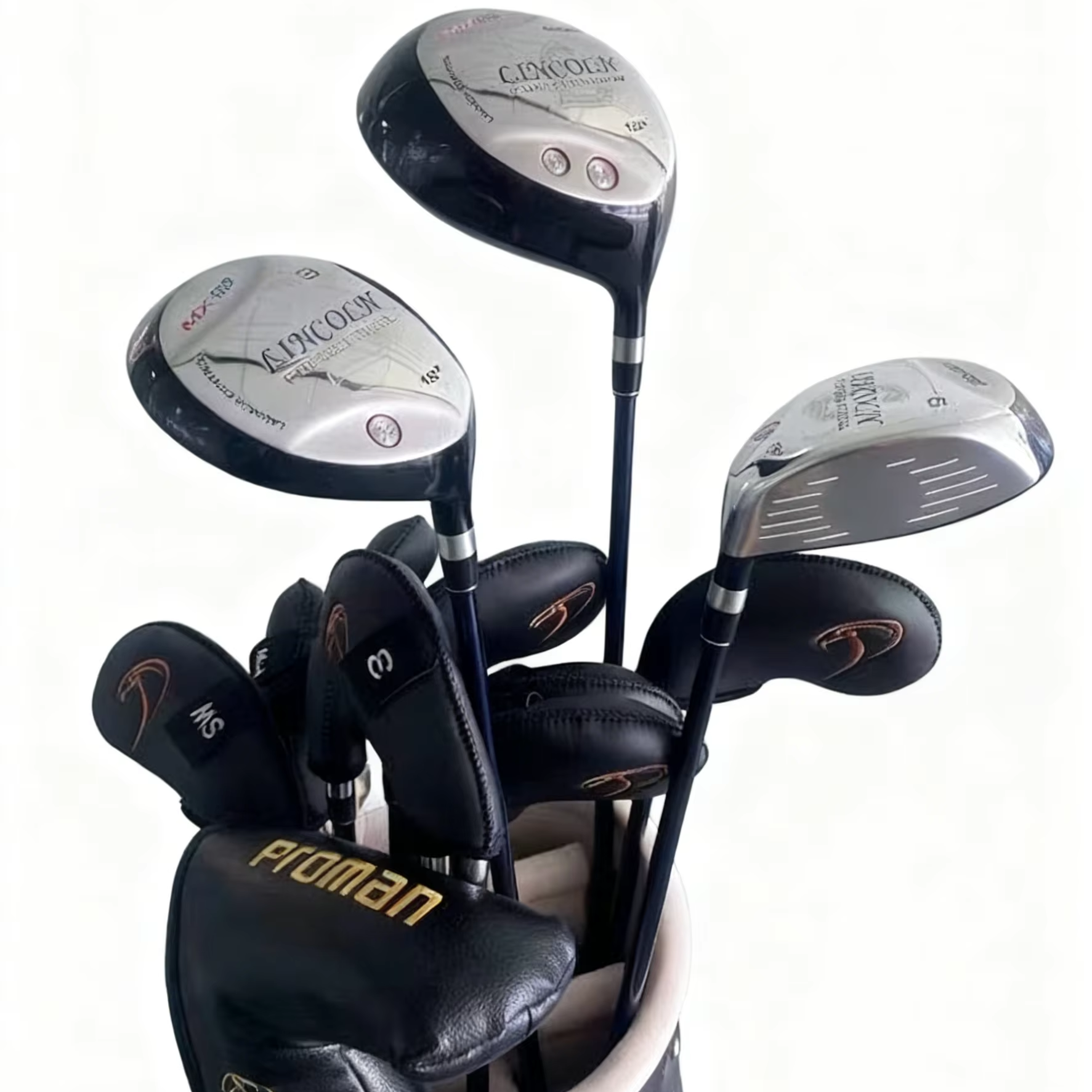 OEM Custom Carbon Fiber Woven Rib Golf Club Set Medium Weight Industrial High Swing Speed Complete Driver-Iron-Putter Kit Pros