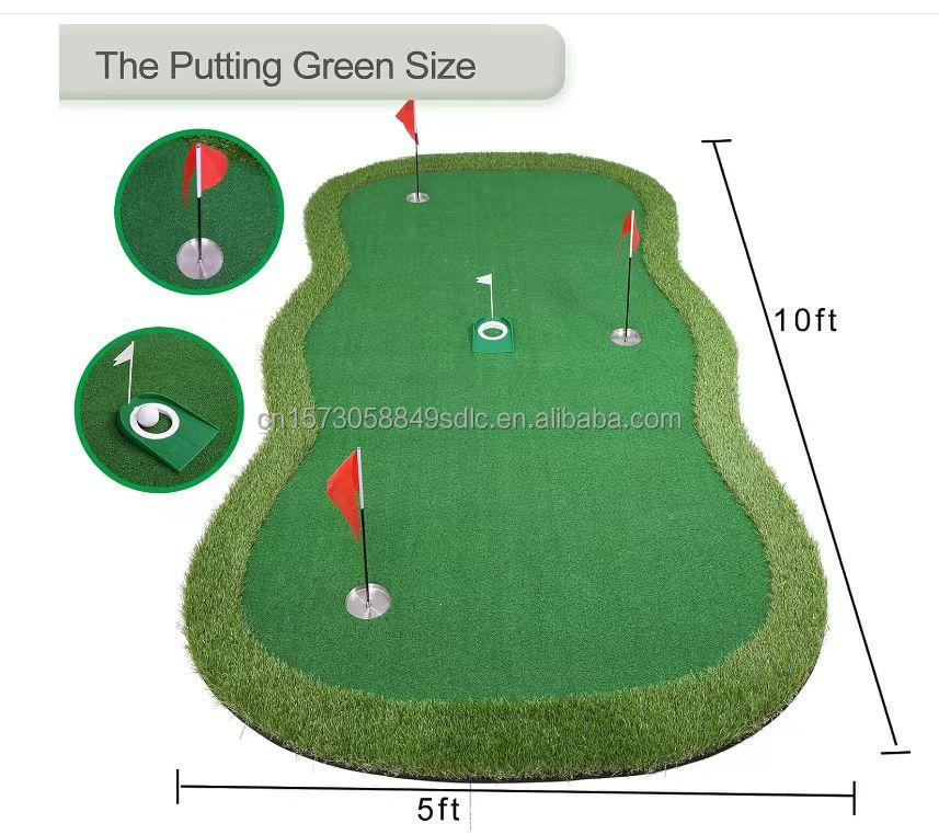 SSG Tee35 Green Curly Fiber Artificial Grass Golf Strike Mat With 35mm Pile Height 84000 Density PP Backcloth Durable 5 Years