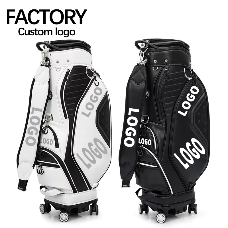 M22QB03 Luxury Leather Golf Travel Bag with Wheels Convenient Luxury Accessory for Golfers