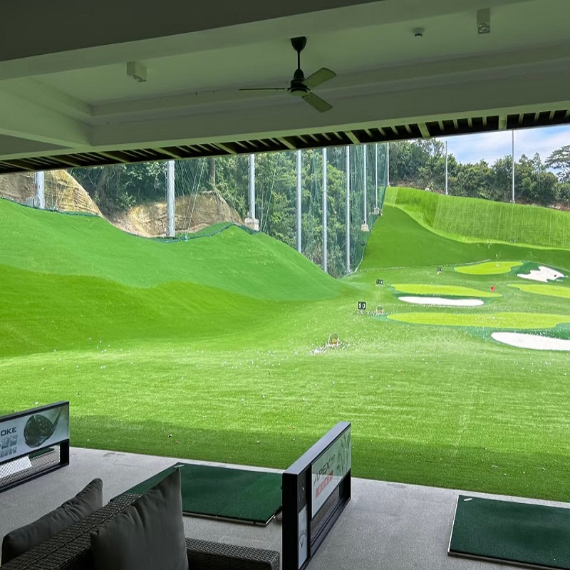 HUAJINZHEN Golf Portable Three-in-One Outdoor Practice Mat Long and Short Grass Swing NBR Material Model G-GLF-QS20-8000