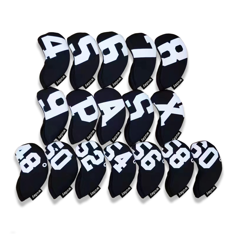 Factory Premium Bulk Golf Head Covers Printed Logo Design Golf Iron Club Headcover Set