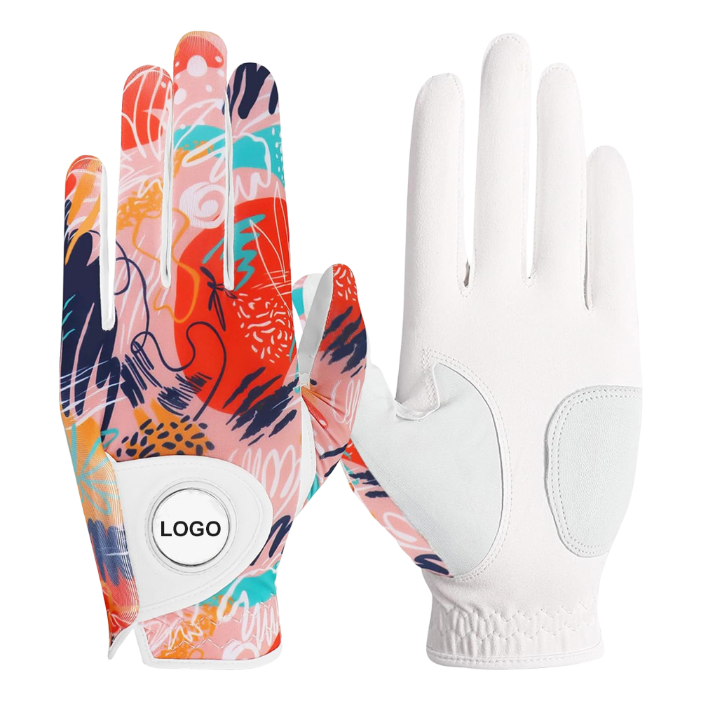 Premium Soft Breathable Logo Printing Cabretta Leather Golf Glove Factory Direct Competitive Pricing Golf Gloves Custom