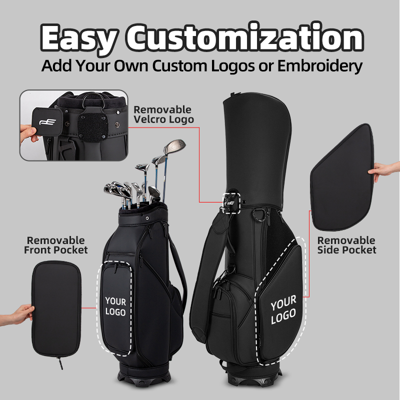 Manufacture Customize PU Leather Golf Cart Bag Lightweight Golf Club Bag Luxury High Quality Golf Bag