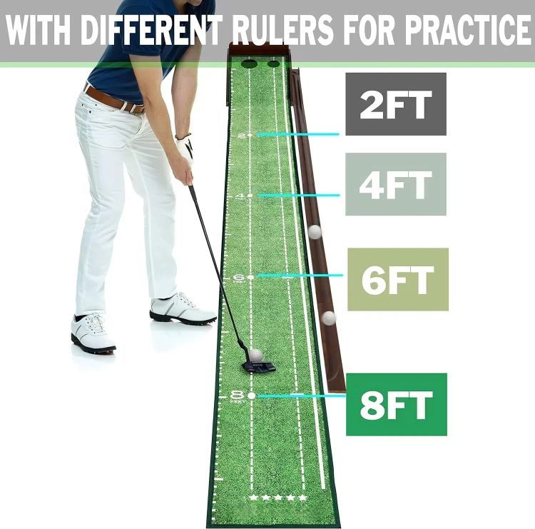 Automatic Ball Return Golf Putting Mat Mini Golf Swing Course Trainer Enhanced Training for Golf Training Aids