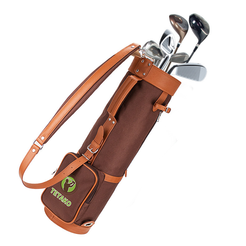 OEM PU Leather Outdoor Club Carry Staff Half Golf Bag Travel Storage Bag Waterproof Lightweight Portable Golf Accessories Bag