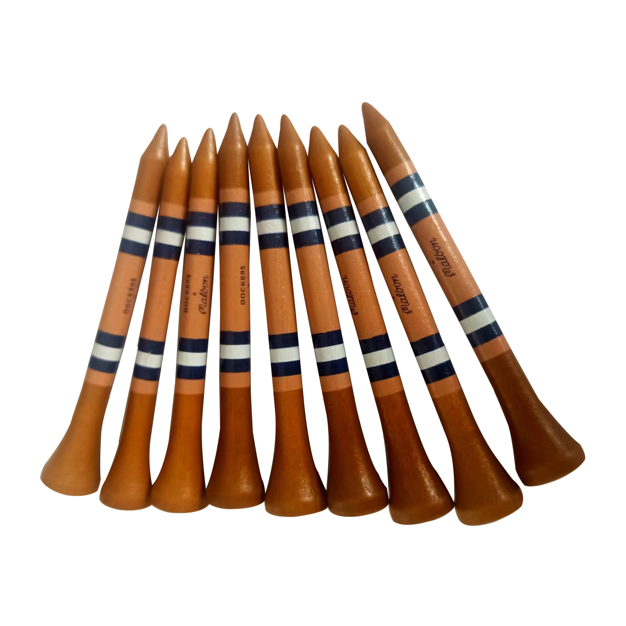 Wholesale Durable 70mm Dark Brown Bamboo Golf Tees | Black White Line Marking | Custom Logo | OEM | Professional Golf Tools |
