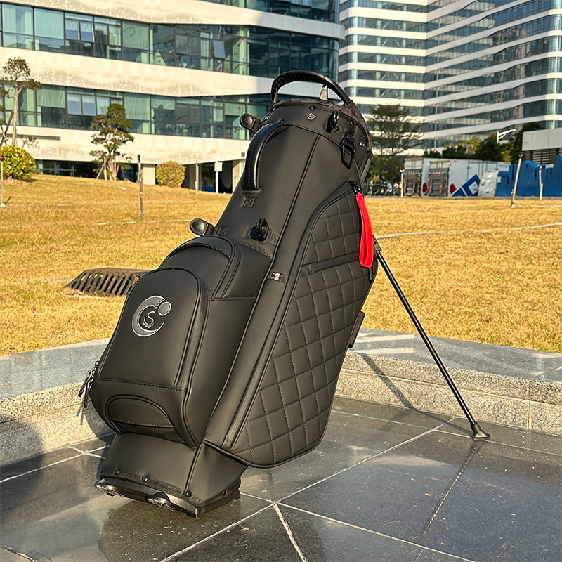 CS Luxury Good Quality Lightweight PU Customize Logo Golf Stand Bag For Golf Courses And Resorts