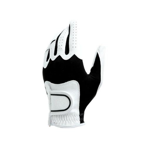 OEM Custom Service Genuine Leather Golf Gloves White and Black Color Breathable Waterproof UV Protection Sports with Custom Logo