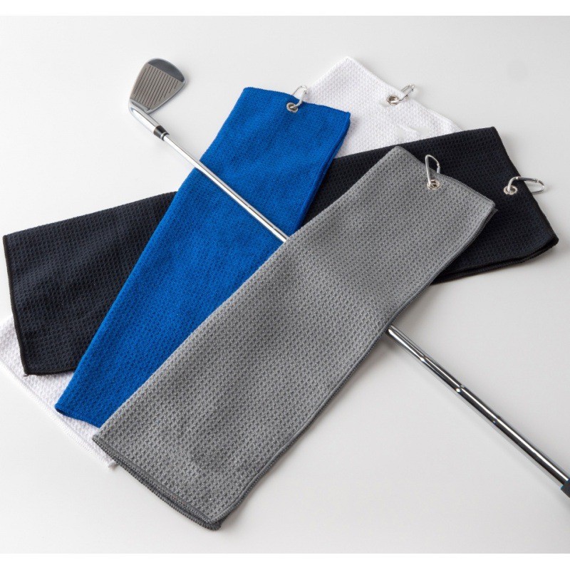 Free Sample Microfiber Woven Waffle Golf Ball Towels Custom Logo Eco-Friendly Quick-Dry Sports Cleaning Towels