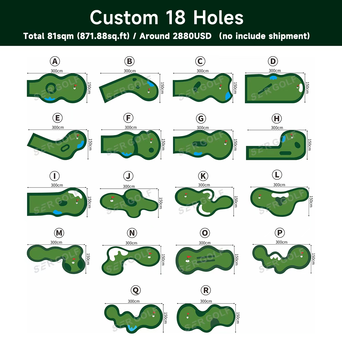 Popular Custom Golf Putting Green High Quality Artificial Grass MINI Golf Course