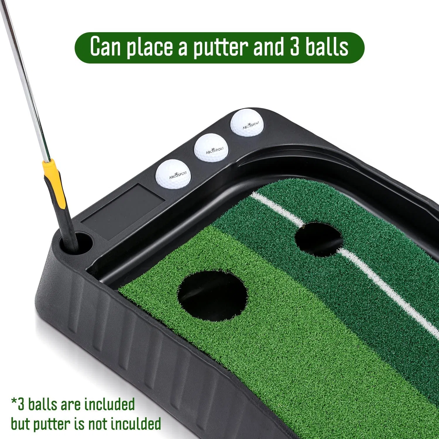 Hot Sells Golf Putting Green Patice Mat - Portable Mat with Auto Ball Return Function - Mini Golf Practice Training Aid, Game and Gift