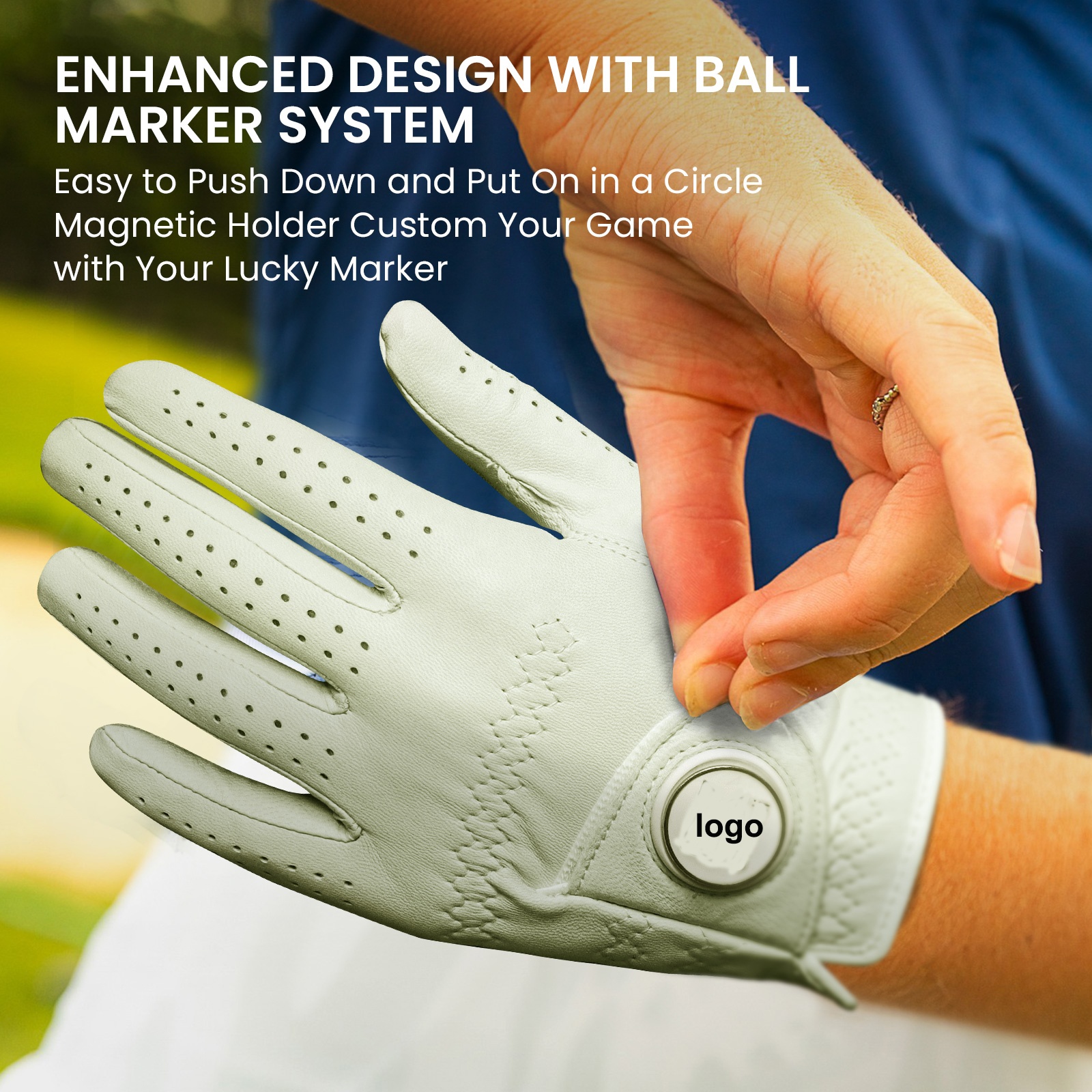 China Manufacture Wholesale Custom Logo Premium Quality Female Left Hand Right Hand Golf Cabretta Leather Golf Gloves Sheepskin
