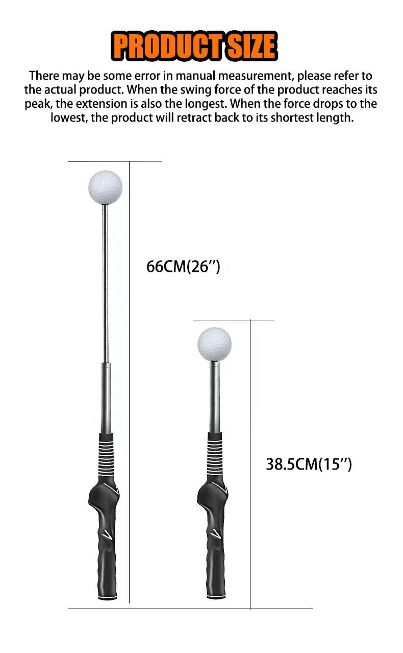 Retractable Golf Swing Teaching Trainer Warm-Up Tempo Trainer And Golf Grip Trainer Swing Training Aids For Golfers
