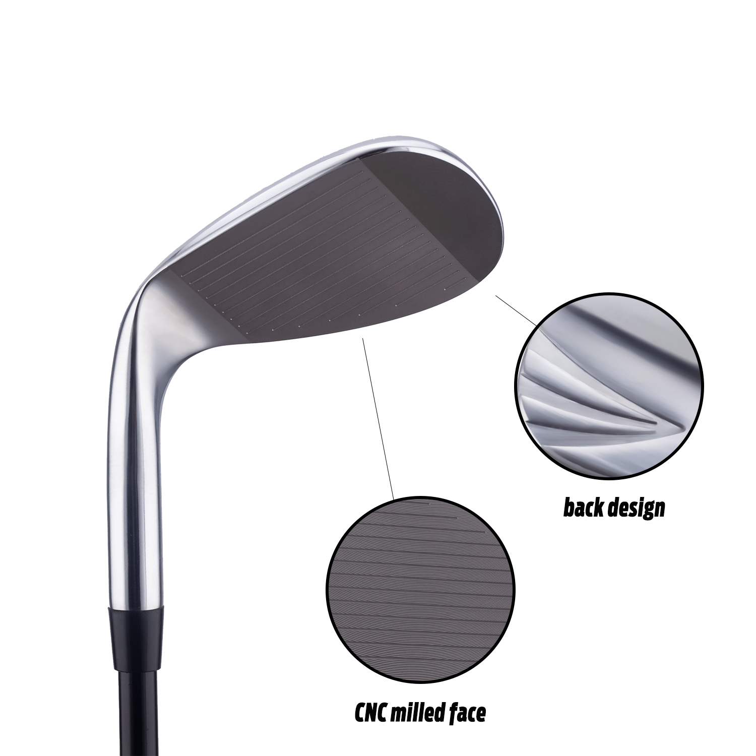 Factory Wholesale High Quality OEM Custom Forged CNC Milling Sand Sliver Black Men's Right 52 Degree Golf Club Wedge
