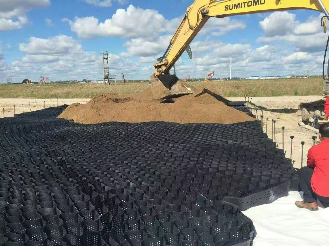 Honeycomb Geocells HDPE 50mm 75mm 120mm 150mm Height Driveway Grass Grid Geocell for Road Base Reinforcement SlopePprotection