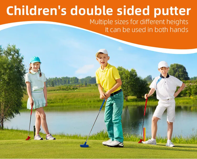 Kids Stainless Steel Golf Putter Double Side Rubber Head Junior Golf Club