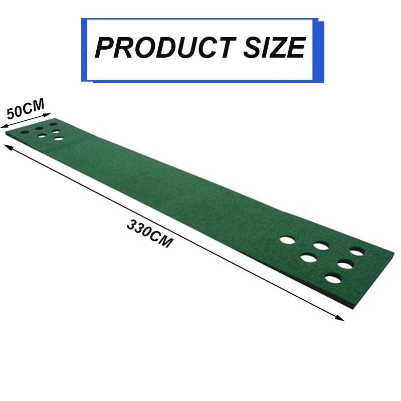 Wholesales Custom Golf Putting Game Set Green Mat Practice Golf Putting Green Mat with 2 Putters 6 Golf Balls 12 Cup Caps