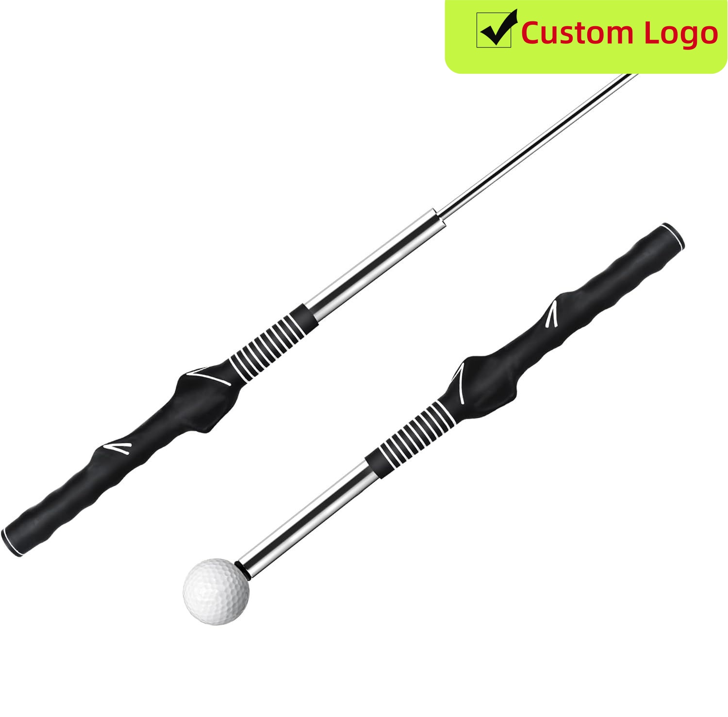 Retractable Golf Swing Trainer Rhythm Click Sound Warm-up Trainer for Strength &amp; Tempo Training Golf Training Aid