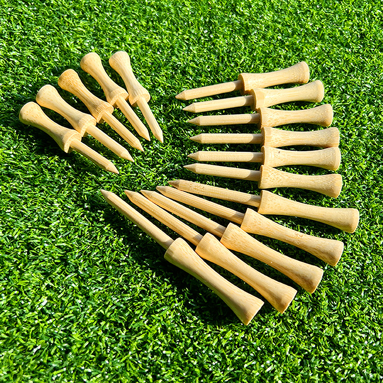Biodegradable 100% White 83/70/54mm Wooden Bamboo Golf Tee With Custom Logo Print