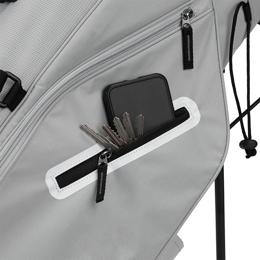 TINYAT Golf Bags with Adjustable Support Rod &amp; Detachable Shoulder Straps Soft Foldable Golf Covers Travel Sport Universal Gray
