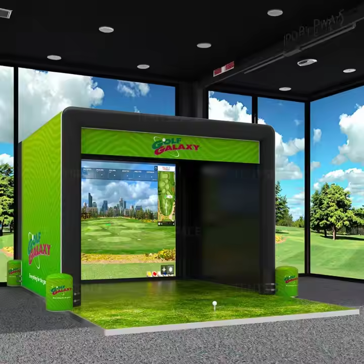 Hot Sales Indoor Home Backyard Inflatable Golf Hitting Cage Inflatable Golf Practice Simulator Room Tent With High Impact Screen