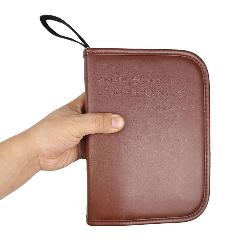 High Quality Brown Leather Golf Accessories Bag Large Capacity Multi-Functional Storage Set for Convenient Carry Multi-Purpose