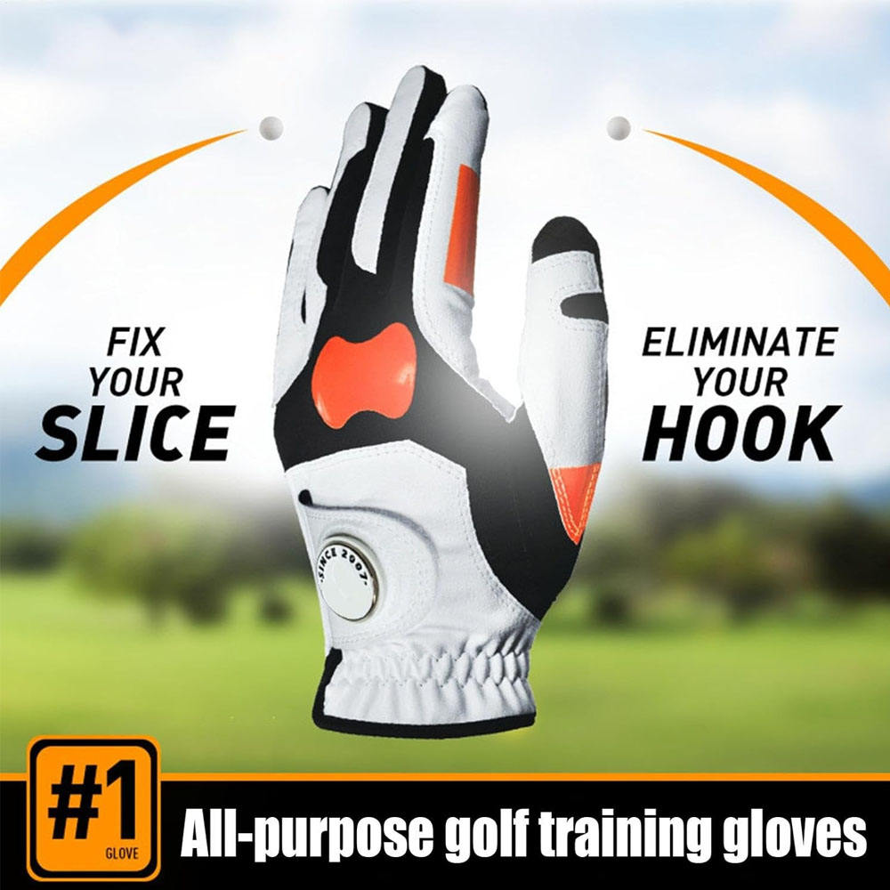 Durable Cabretta Leather Custom Printing Soft Sheepskin Golf Gloves with Breathable Palm Protection