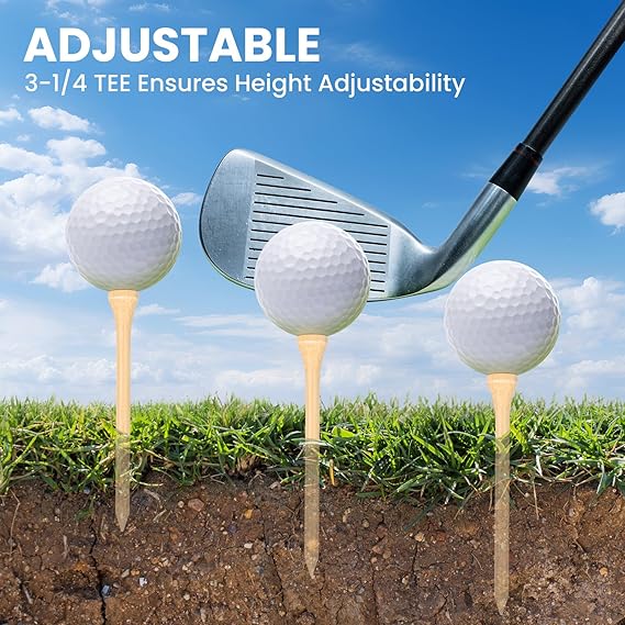 Multicolor Wood Bamboo Golf Tee Accessories Set Original Wood Color Factory Supplied Golf Tees