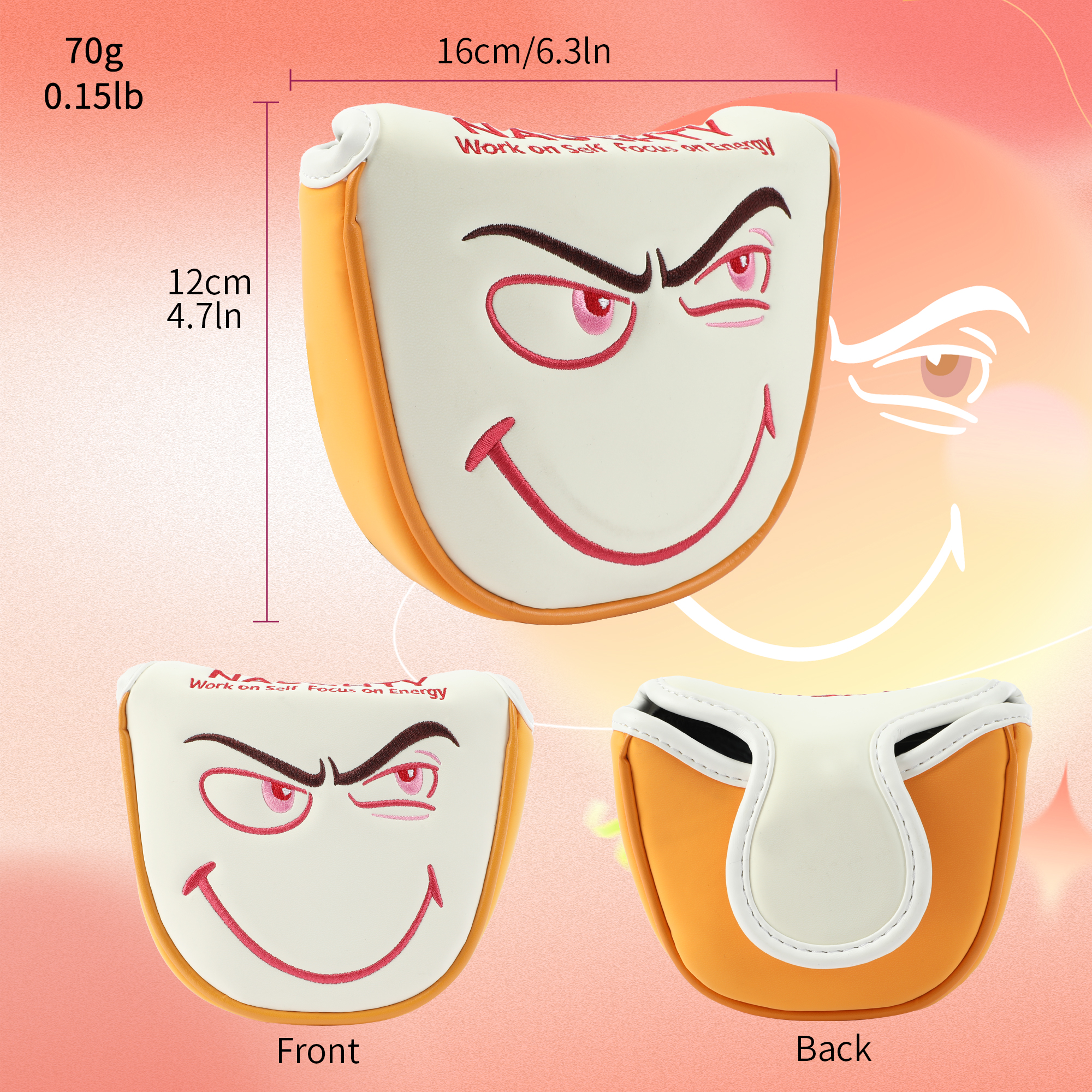 Golf Supplier Wholesale Price Golf Mallet Club Covers, Waterproof Magnetic Closure Premium Pu Putter OEM Custom Golf Headcover