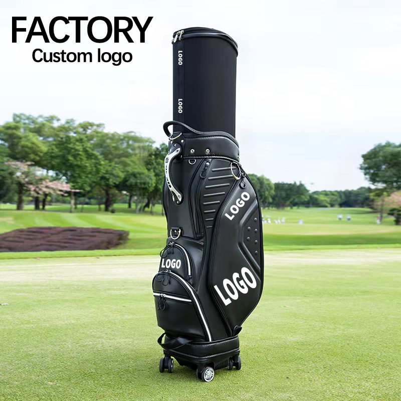 M22QB03 Luxury Leather Golf Travel Bag with Wheels Convenient Luxury Accessory for Golfers