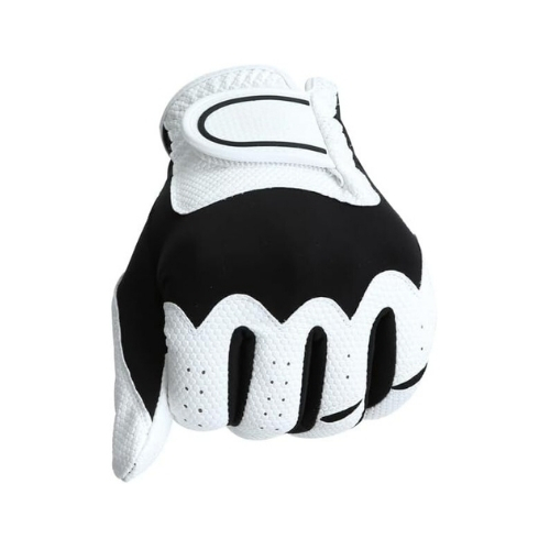 OEM Custom Service Genuine Leather Golf Gloves White and Black Color Breathable Waterproof UV Protection Sports with Custom Logo