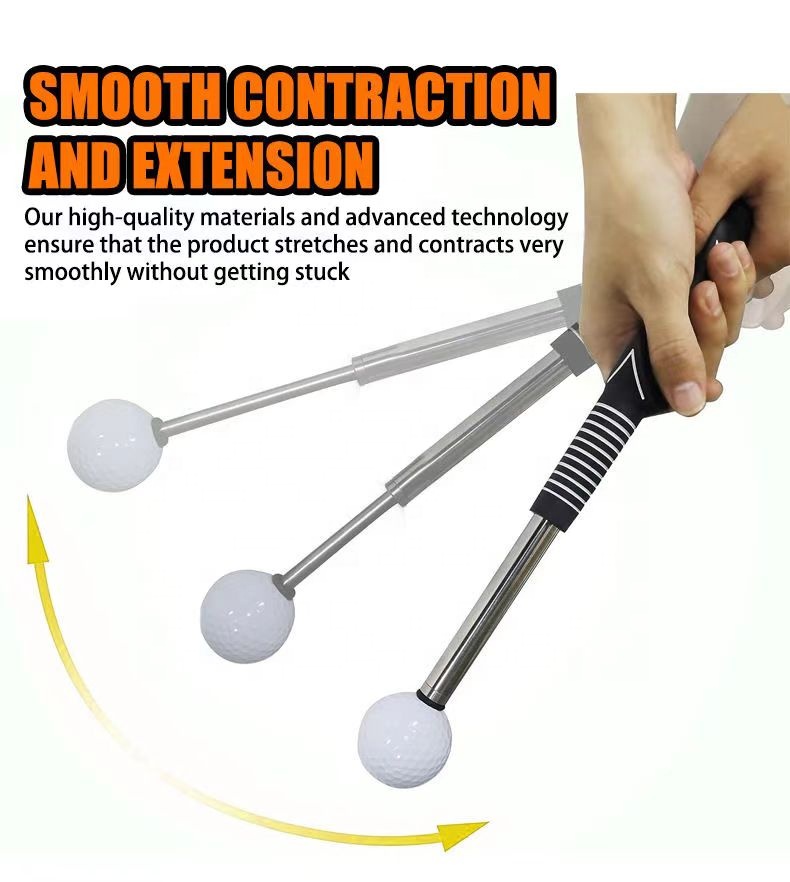 Retractable Golf Swing Teaching Trainer Warm-Up Tempo Trainer And Golf Grip Trainer Swing Training Aids For Golfers