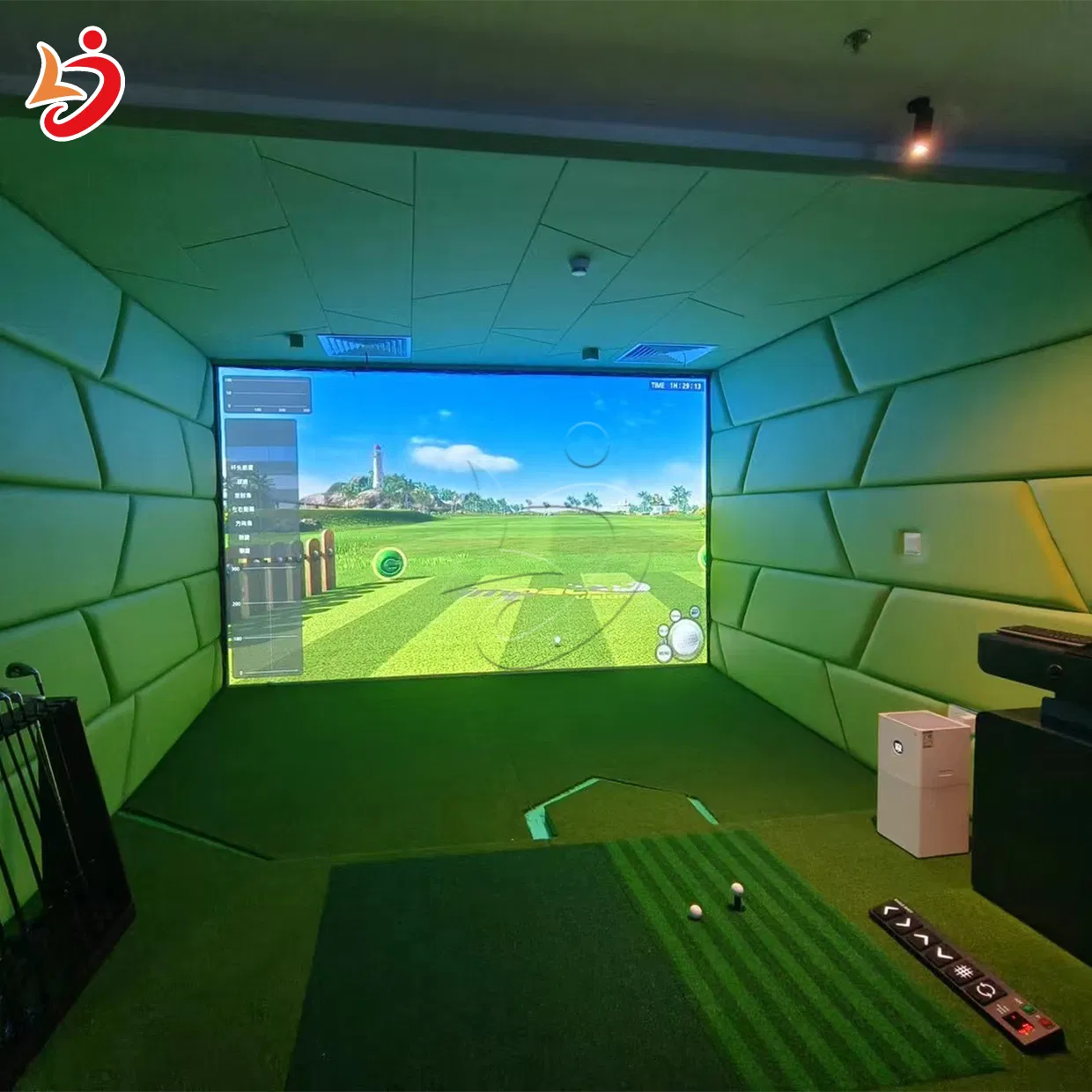 Hot-Selling Indoor Interactive Sports Golf Simulator Smart Projection Game Entertainment Center Machine